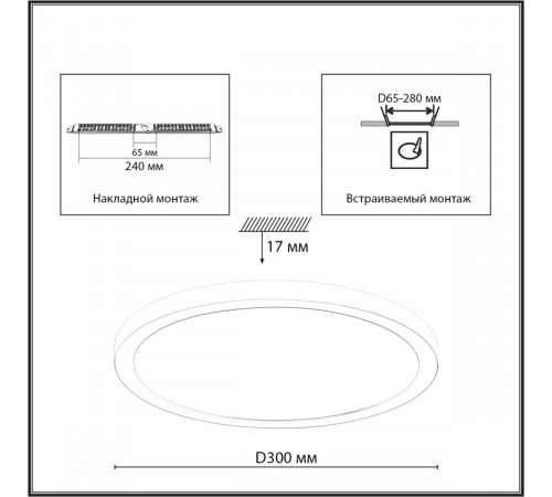 Накладной/встраиваемый светильник Sonex Mitra LED Nebula White 7790/24L