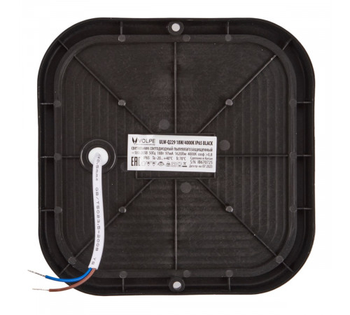 Накладной светильник влагозащищенный Volpe ULW-Q229 18W/4000K IP65 BLACK UL-00013194
