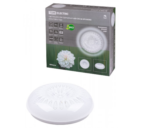 Настенно-потолочный светодиодный светильник TDM Electric Кружево LED СПС 06 SQ0329-0188 Настенно-потолочный светодиодный светильник TDM Electric Кружево LED СПС 06 SQ0329-0188