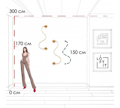Настенный светильник Loft IT Thread 10388W Brass Настенный светильник Loft IT Thread 10388W Brass