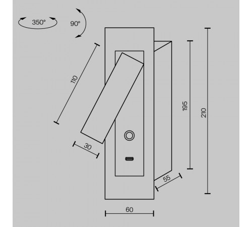 Настенный светильник Maytoni Axiom MOD495WL-L3B3K1