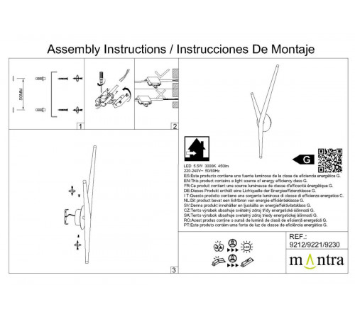 Настенный светильник Mantra Arrecife 9221