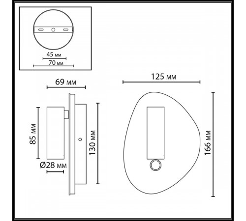 Настенный светильник Odeon Light Hightech Roy 7183/9WL Настенный светильник Odeon Light Hightech Roy 7183/9WL