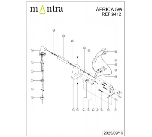 Настенный светильник Mantra Africa 9412