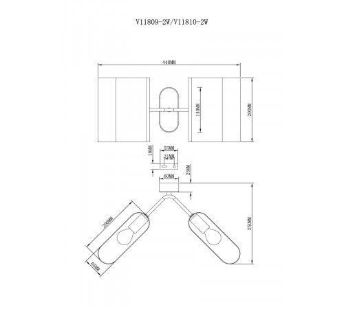 Бра Moderli Metalicana V11809-2W