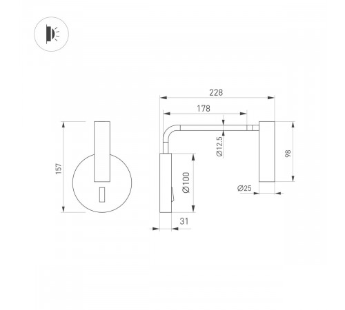 Настенный светильник Arlight SP-VERDI-LONG-WALL-3W Warm3000 (BR, 20 deg, 230V) (IP20 Металл) 058490 Настенный светильник Arlight SP-VERDI-LONG-WALL-3W Warm3000 (BR, 20 deg, 230V) (IP20 Металл) 058490