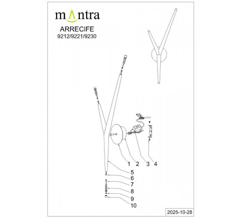 Настенный светильник Mantra Arrecife 9221