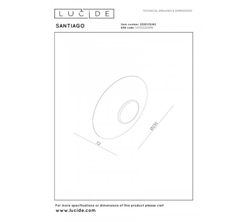 Настенный светильник Lucide Santiago 23201/12/62