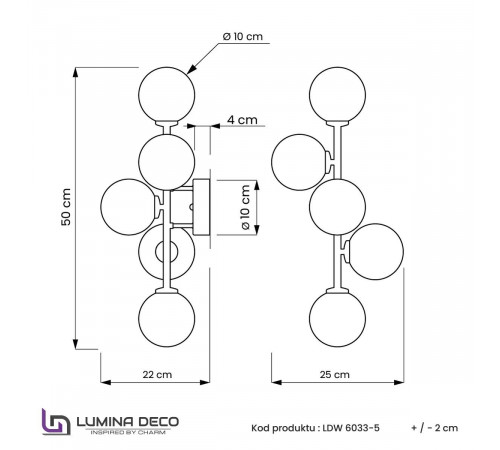 Настенный светильник Lumina Deco Marsiada LDW 6033-5 F.GD Настенный светильник Lumina Deco Marsiada LDW 6033-5 F.GD