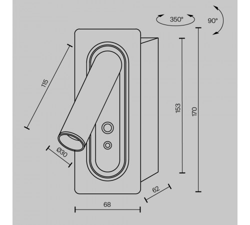 Настенный светильник Maytoni Axiom MOD495WL-L3B3K