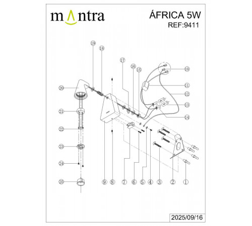 Настенный светильник Mantra Africa 9411