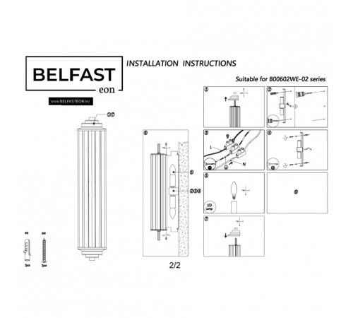 Настенный светильник Belfast Pennington 602W-2 CR