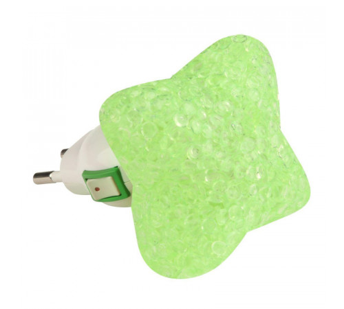 Настенный светодиодный светильник (10335) Uniel DTL-309-Звездочка/Green/1LED/0,1W