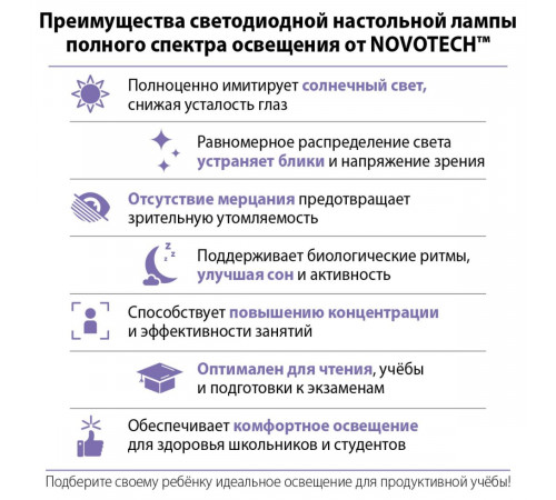 Настольная лампа диммируемая полного спектра Novotech Ledo Studi 359967