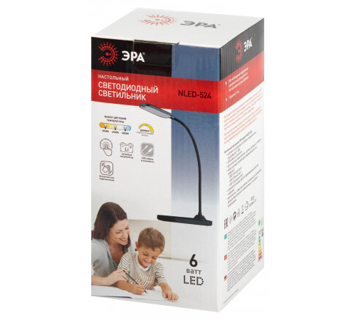 Настольная аккумуляторная лампа Эра NLED-524-6W-BK Б0068596