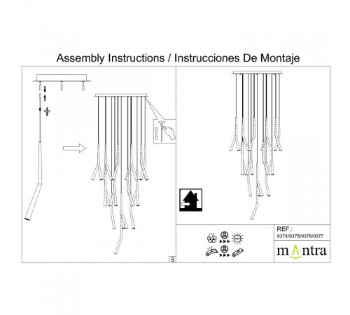 Основание потолочное 24L Mantra Modular Light Florones 9374