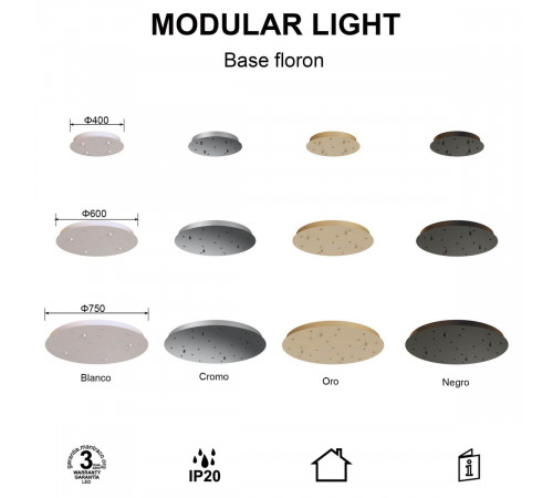Основание потолочное 8L Mantra Modular Light Florones 9369