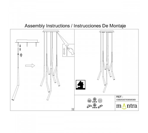 Основание потолочное 8L Mantra Modular Light Florones 9368