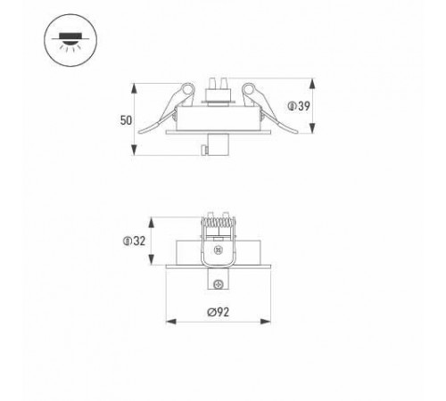 Чаша потолочная встраиваемая Arlight SPX-CANOPY-R90-C6.5 (BK) 046017(1) Чаша потолочная встраиваемая Arlight SPX-CANOPY-R90-C6.5 (BK) 046017(1)
