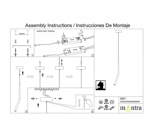 Основание потолочное 1L Mantra Modular Light Florones 9357