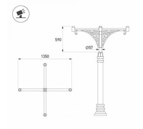 Кронштейн Arlight OXOR-SB5-4 BLACK 051641 Кронштейн Arlight OXOR-SB5-4 BLACK 051641