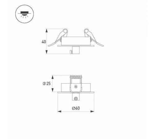 Чаша потолочная встраиваемая Arlight SPX-CANOPY-R60-C4 (BK) 046020(1)
