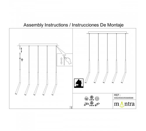 Основание потолочное 5L Mantra Modular Light Florones 9383
