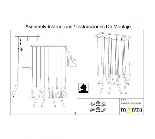 Основание потолочное 14L Mantra Modular Light Florones 9390