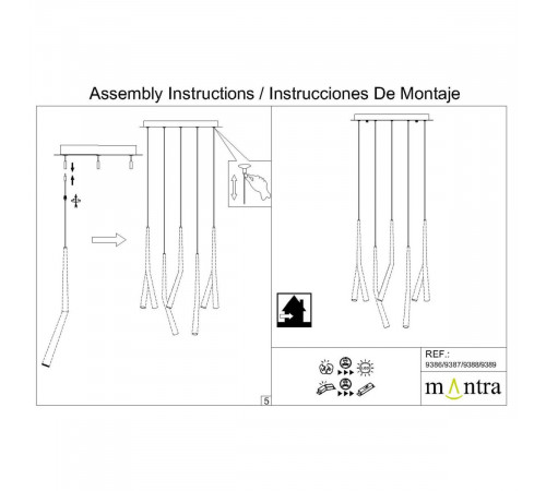Основание потолочное 8L Mantra Modular Light Florones 9387