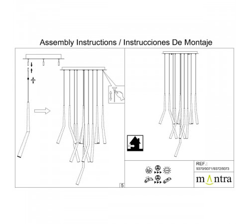 Основание потолочное 14L Mantra Modular Light Florones 9371