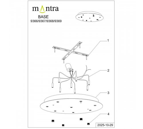 Основание потолочное 8L Mantra Modular Light Florones 9369