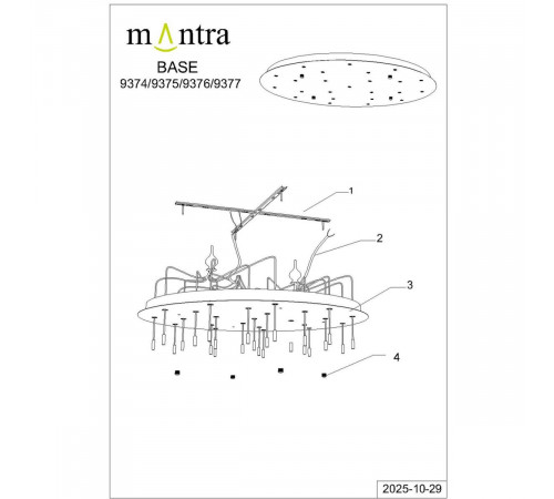 Основание потолочное 24L Mantra Modular Light Florones 9374