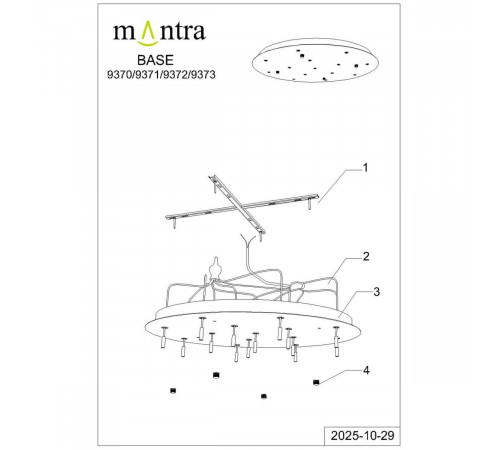Основание потолочное 14L Mantra Modular Light Florones 9372