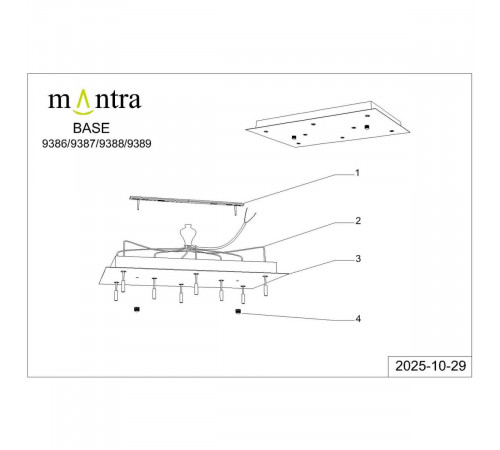 Основание потолочное 8L Mantra Modular Light Florones 9388
