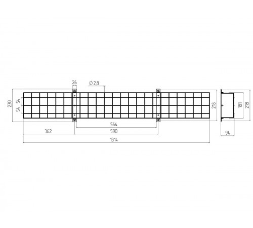 Решетка защитная Эра SPO-BAR-1300-200  Б0049260