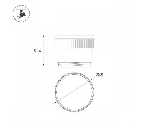 Насадка с изменяемым углом Arlight LGD-ARTIFACT-ZOOMLENS-R65 (BK, 10-50 deg) (Металл) 059711