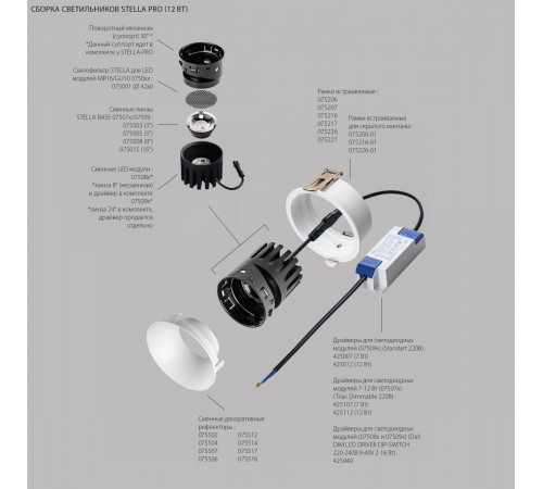 Рефлектор круглый для рамок 07520х/07520X-01 Lightstar Stella 075506