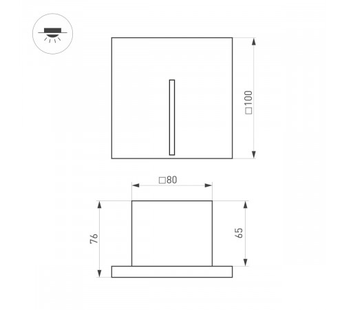 Светильник для ступеней Arlight LT-TIE-S100-3W Warm3000 (RD, 25x45 deg, 230V) (IP65 Бетон) 051050