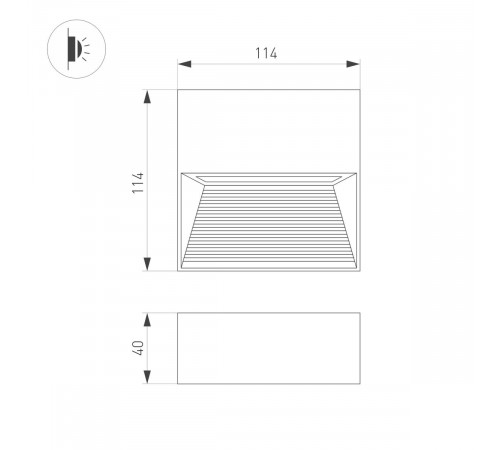 Светильник для ступеней Arlight LGD-RIBONIK-S114x114-5W Warm3000 (Черный, 50 deg, 230V) (IP65 Металл) 056713