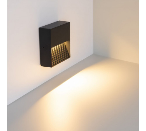 Светильник для ступеней Arlight LGD-RIBONIK-S114x114-5W Warm3000 (Черный, 50 deg, 230V) (IP65 Металл) 056713