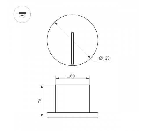 Светильник для ступеней Arlight LT-TIE-R120-3W Warm3000 (WH, 25x45 deg, 230V) (IP65 Бетон) 050874
