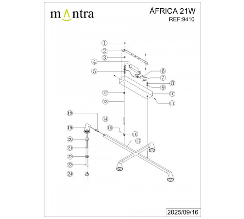 Подвесная люстра Mantra Africa 9410