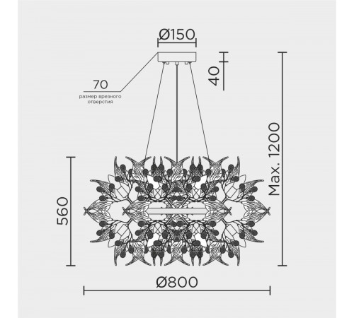 Подвесная люстра Modelux premium ML.6808.800P CR