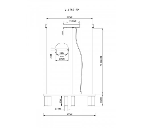 Подвесная люстра Moderli Sofina V11787-6P