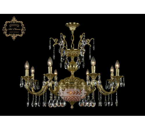 Подвесная люстра Art Classic 31.29.8.CK250SP.250GL.G.Sp.Amber.White.1B