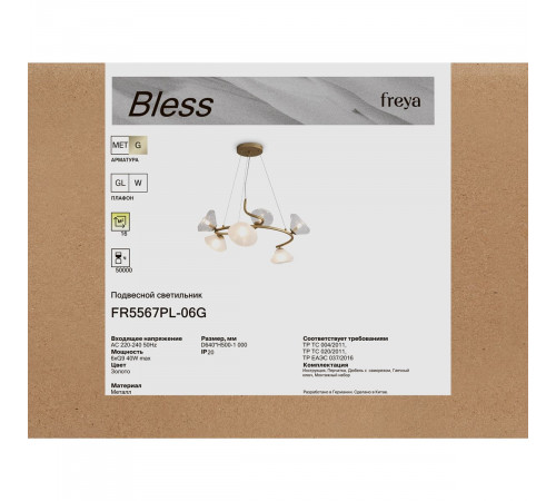 Подвесная люстра Freya Bless FR5567PL-06G