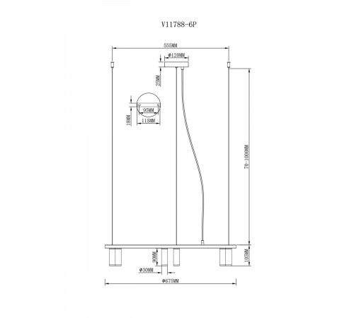 Подвесная люстра Moderli Sofina V11788-6P