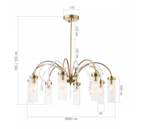 Люстра на штанге ST Luce Люминера SL1401.303.10