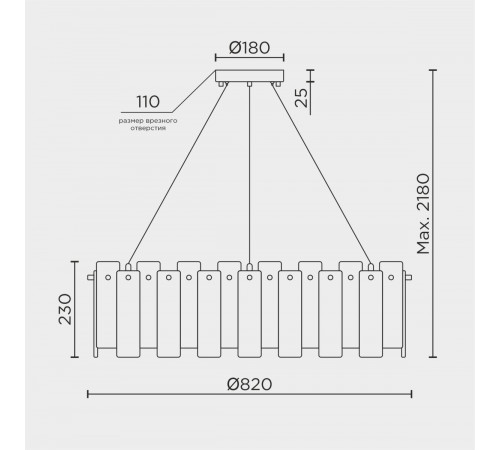 Подвесная люстра Modelux ML.6995.800 BS