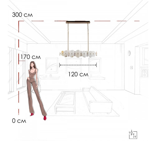 Подвесная люстра Loft IT Alicante 10248/1200 Подвесная люстра Loft IT Alicante 10248/1200
